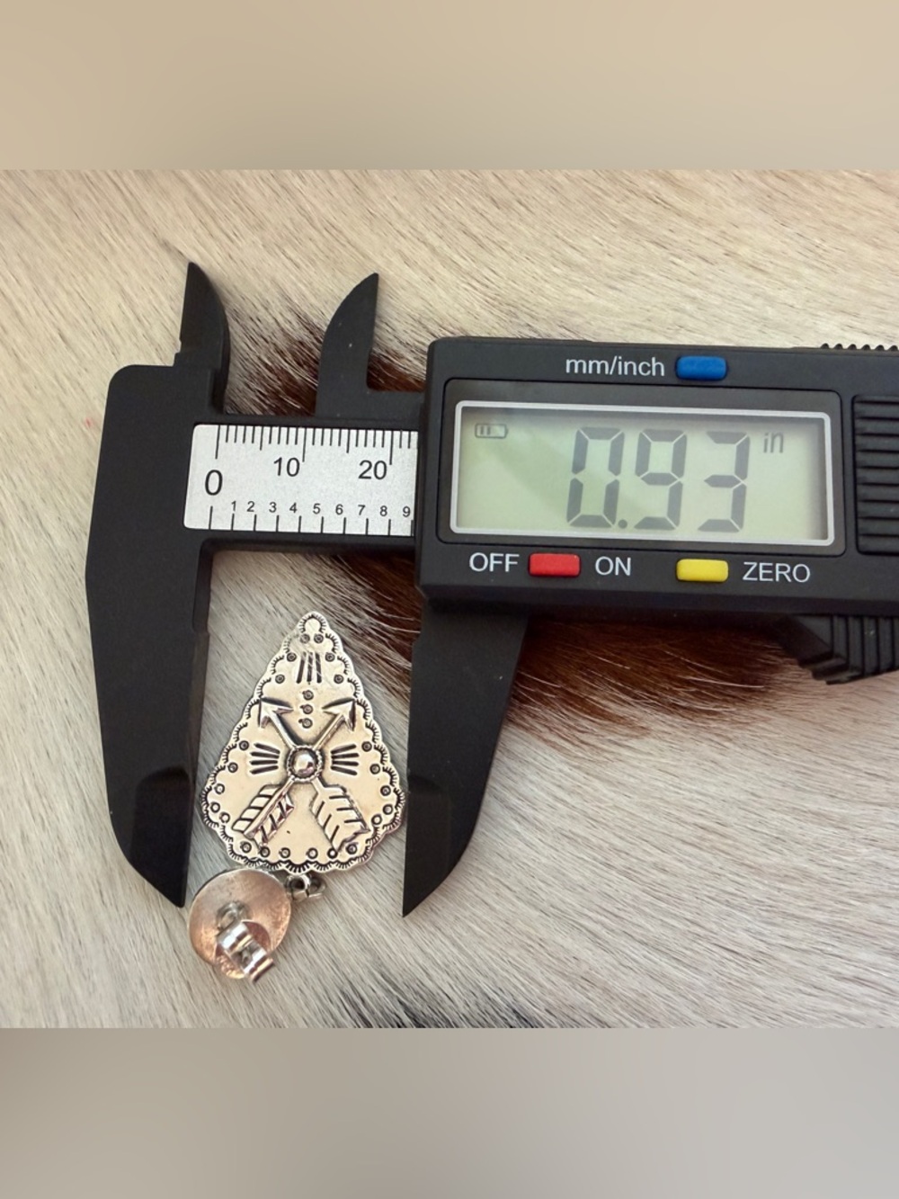 ❤️Kingman Turquoise Arrowhead Sterling Silver Symbol Hand Stamped Earrings 13.2G - Picture 13 of 15